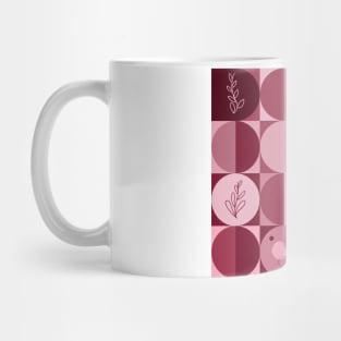 repeating geometry pattern with ornaments red color Mug